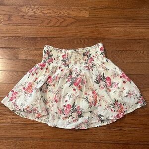 Floral mini skirt with built in shorts